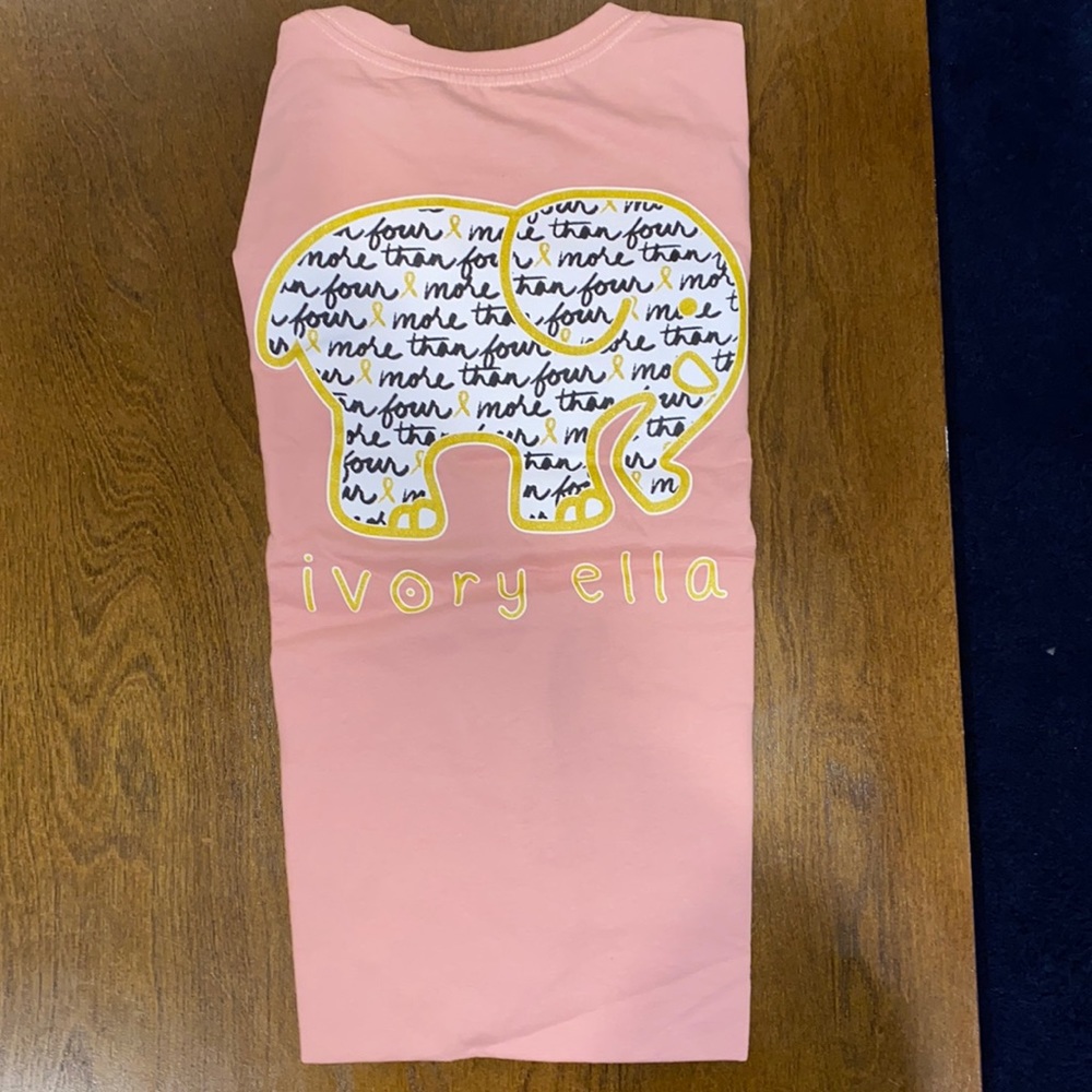 Brand new still in bag Ivory Ella Rose Tan Childhood Cancer long sleeve shirt